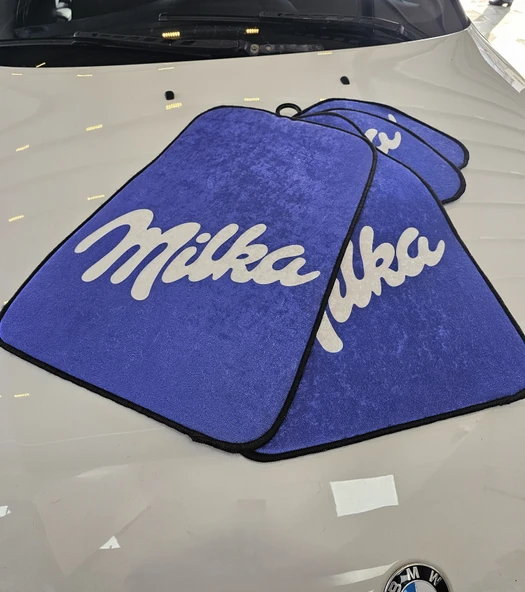 Milka Desenli Oto Paspas Leke Tutmaz Dekoratif Araç Paspası ürün görseli 1