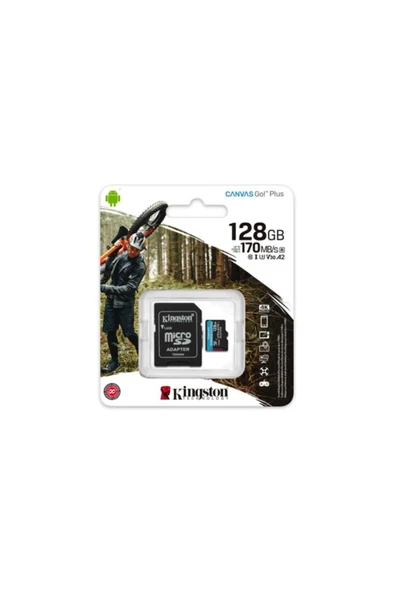 Kingston Canvas Go Plus SDCG3/128GB Class10 UHS-I U3 A2 V30 128 GB Micro SD Kart Outlet - Resim 3