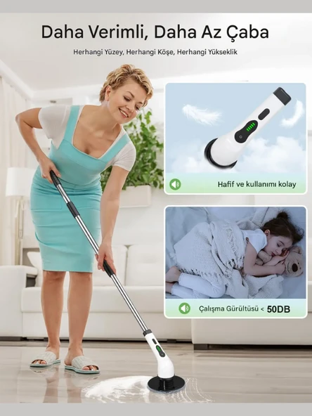 MPI BC-4 Şarj Edilebilir Elektrikli Temizlik Fırçası – 17 Parça Çok Amaçlı Set (Mutfak, Banyo, Araç) - Resim 3