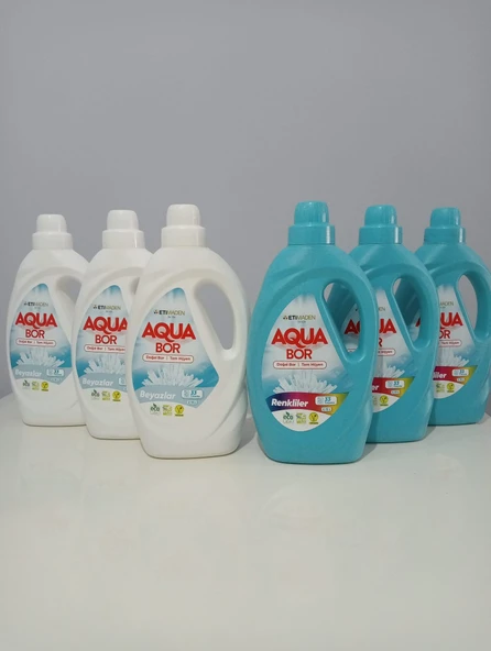 aqua bor doğal mineralli sıvı çamaşır deterjanı renkliler 99 yıkama ve beyazlar 99 yıkamaadet ürün görseli 1
