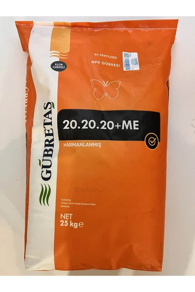 20 20 20+me Iz Elementli Suda Çözünen Azotlu Fosfor Potasyum Toz Npk Gübre 25 Kg ürün görseli 1