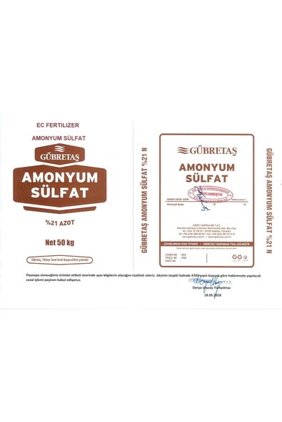 Amonyüm Sülfat %21 Azot Kükürt Bahçe Çiçek Bitki Besini Geliştirici Şeker Çim Gübresi 50 Kg - Resim 2
