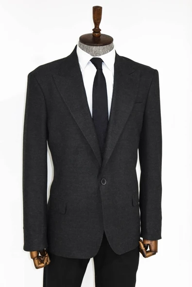 Desensiz Slim Fit Spor Füme Erkek Ceket - Wessi - Resim 6