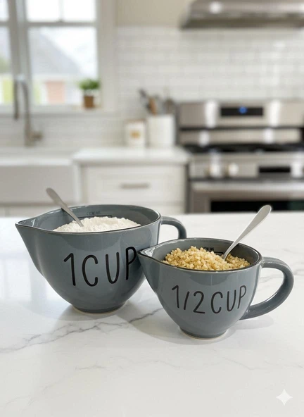 2'Lİ SERAMİK ÖLÇÜ BARDAĞI SETİ ANTRASİT 250 ML/500 ML - Resim 4