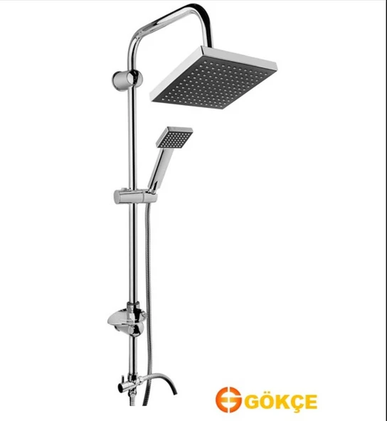 LİNA KARE GÜMÜŞ ROBOT TEPE DUŞ SETİ DUŞ BAŞLIĞI TAKIMI GÜMÜŞ ürün görseli 1