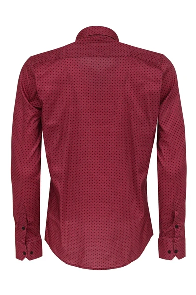 Bordo Desenli Slim Fit Gömlek - Wessi - Resim 5