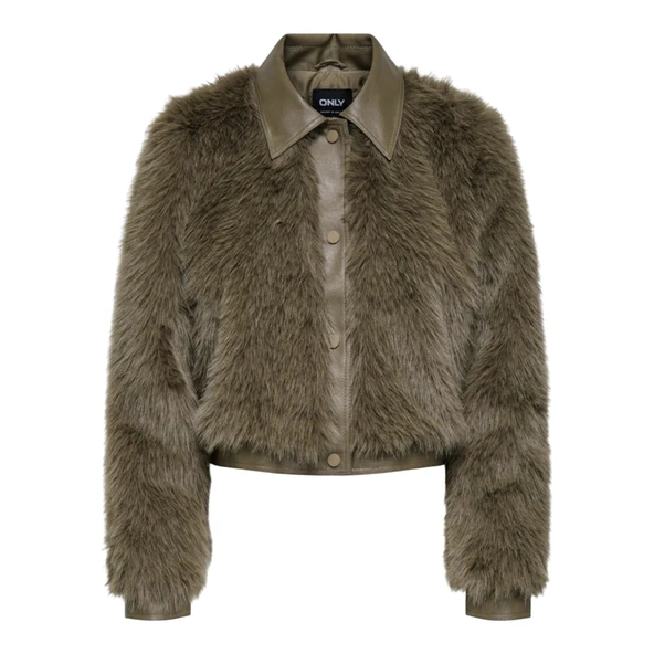 Kadın Kahve Onlyumi Life Faux Fur Jacket Otw Ceket 15356776 - Resim 7