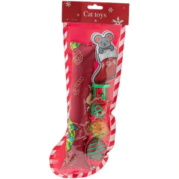 Yılbaşı Konseptli Kedi Oyuncak Seti - Resim 2