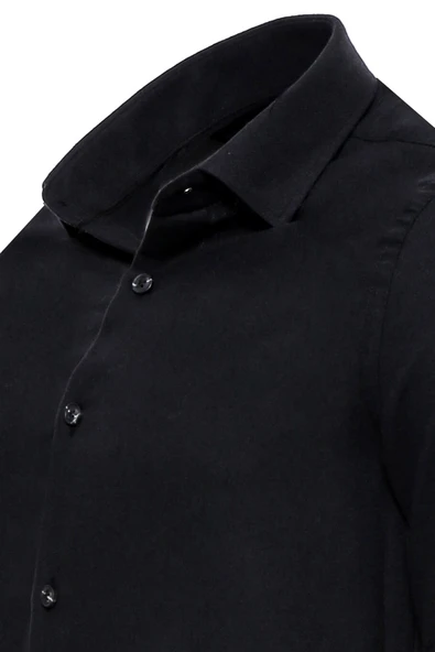 Desensiz Slim Fit Siyah Erkek Oduncu Gömlek - Wessi - Resim 2