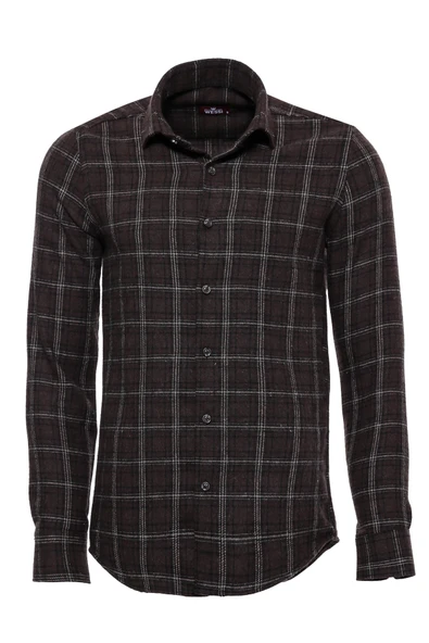 Ekoseli Kahverengi Erkek Oduncu Gömlek - Wessi ürün görseli 1