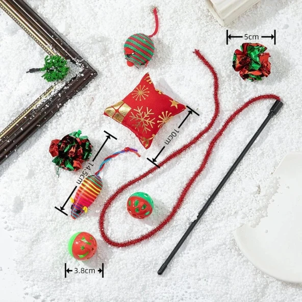 Yılbaşı Konseptli Kedi Oyuncak Seti - Resim 4