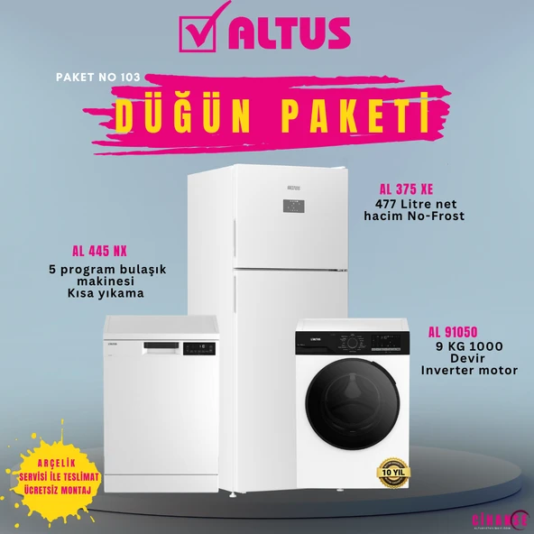 Altus Çeyiz Paketi 2026 Ürünler Paket no 103 ( AL - 445 NX - AL 375 XE AL 91050 D ) ürün görseli 1
