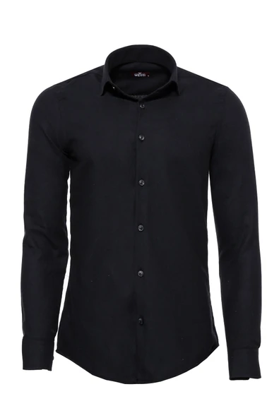 Desensiz Slim Fit Siyah Erkek Oduncu Gömlek - Wessi ürün görseli 1