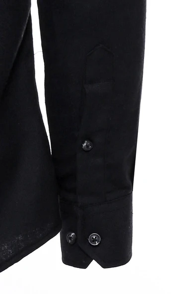 Desensiz Slim Fit Siyah Erkek Oduncu Gömlek - Wessi - Resim 4