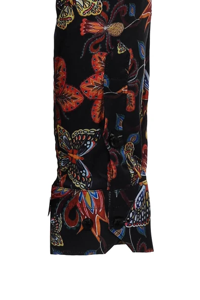 Kaplan Desenli Slim Fit Uzun Kollu Siyah Erkek Gömlek - Wessi - Resim 2