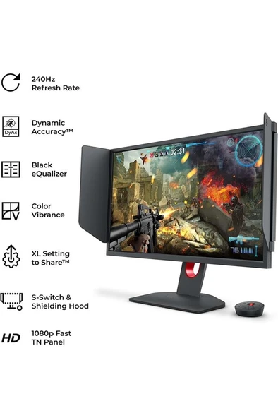 BenQ Zowie XL2546K 24.5" 0.5 ms Full HD Pivot 240 Hz Oyuncu Monitörü Teşhir - Resim 3