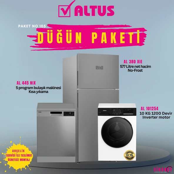 Altus inox Düğün Paketi NO:105 ( ALK 380 XIE - AL 101254 - AL 445 NIX ) 2026 YENİ ürün görseli 1