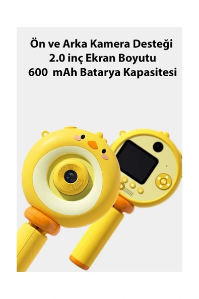 Hd Kamera Karikatür Tripodlu Çocuk Dijital Kamera Fotoğraf Makinası 1080p Video Kaydedici 2.0 İnç - Resim 5