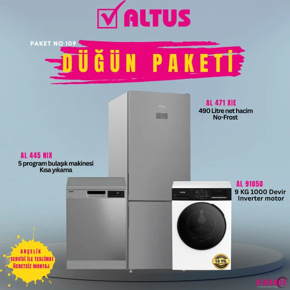 Altus inox XL Düğün Paketi (Paket 109) AL 445 NIX - AL 471 XIE - AL 91050 D ürün görseli 1