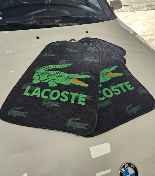 Lacost Desenli Oto Paspas Leke Tutmaz Dekoratif Araç Paspası ürün görseli 1