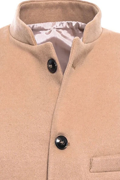 Açık Kahve Kaşe Hakim Yaka Yelek - Wessi - Resim 2