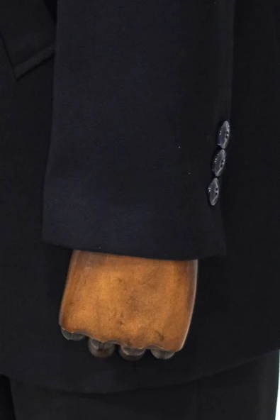 Kaşe Slim Fit Geniş Yaka Gri Erkek Kaban - Wessi - Resim 3