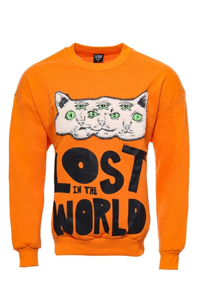 Oranj Baskılı Desenli Bisiklet Yaka Sweatshirt - Wessi ürün görseli 1