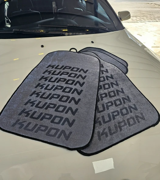 Kupon Desenli Oto Paspas Leke Tutmaz Dekoratif Araç Paspası ürün görseli 1