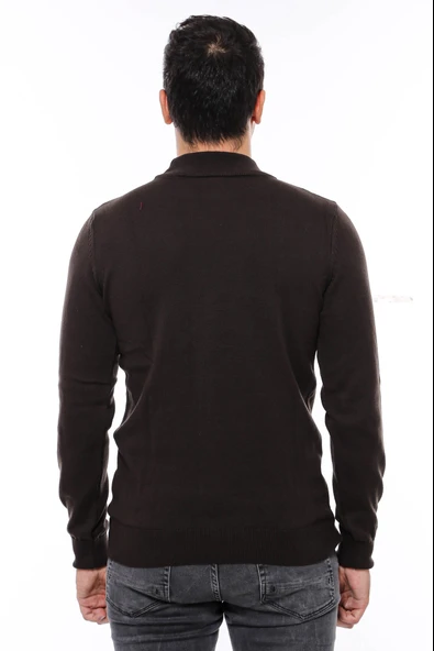 Yarım Balıkçı Yaka Kahverengi Triko - Wessi - Resim 3