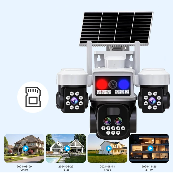 O-Kam 5051 9MP 10X Zoom 4 Lens 3 Ekran UltraHD 4G Solar Akıllı Güvenlik Kamerası - Resim 5