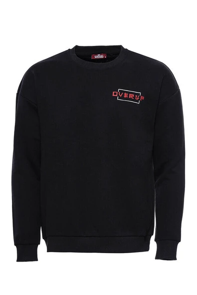 Siyah Baskılı Detaylı Bisiklet Yaka Sweatshirt - Wessi ürün görseli 1