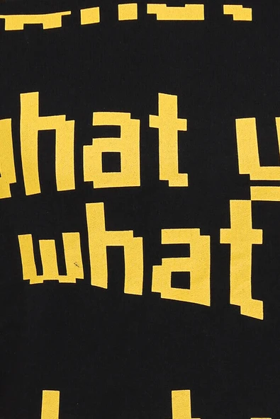 Siyah Baskılı Bisiklet Yaka Sweatshirt - Wessi - Resim 2