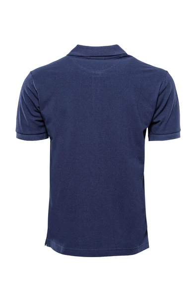 Polo Yaka Oxford Lacivert T-shirt - Wessi - Resim 2