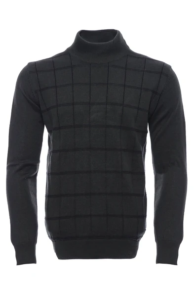 Yeşil Desenli Yarım Balıkçı Yaka Triko - Wessi ürün görseli 1