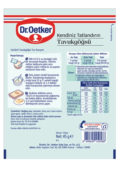 Dr. Oetker Kendiniz Tatlandırın Tavukgöğsü 45 gr - Resim 2