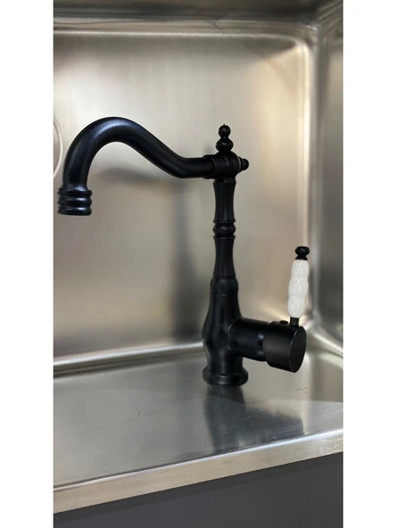 Fuma Collection Siyah Lüks Lavabo Rustik Musluk Lavabo Bataryası ürün görseli 1