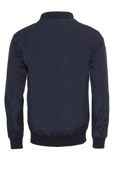 Fermuarlı Kapaklı Cepli Lacivert Erkek Bomber Ceket - Wessi - Resim 2