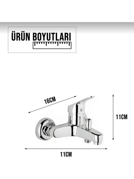 Fuma Collection Krom Mix Musluk Banyo Bataryası - Resim 2
