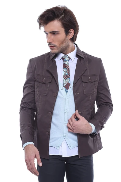 Safari Model Kahverengi Pamuk Trençkot | Wessi - Resim 3