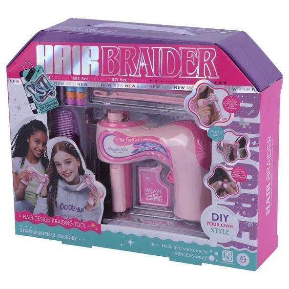 Oyuncak Saç Örme Makinesi Full Set Eğlenceli Saç Tasarım Oyun Seti - Resim 3