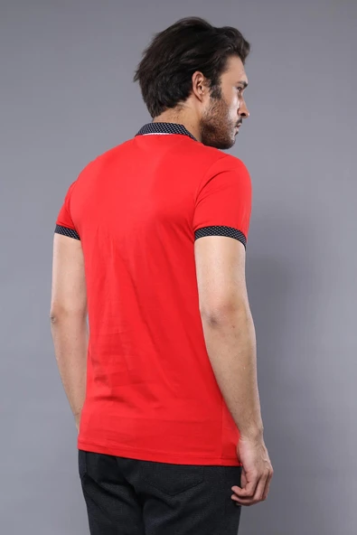 Polo Yaka Kırmızı T-shirt | Wessi - Resim 3