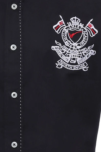 Armalı Uzun Kol Siyah Gömlek | Wessi - Resim 2