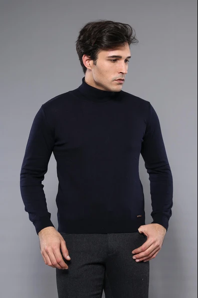 Balıkçı Yaka Lacivert Triko | Wessi - Resim 3