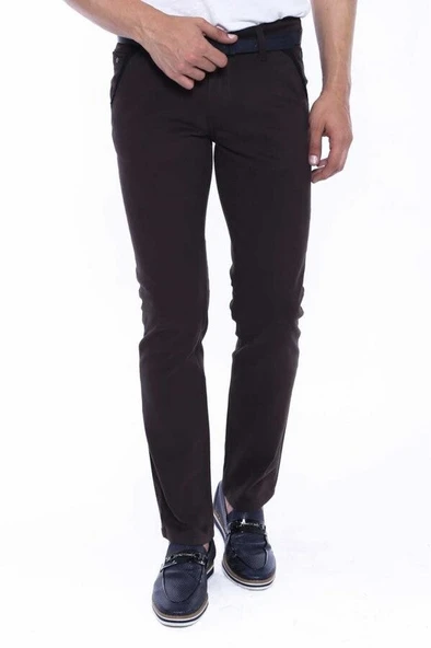 Gabardin Cepli Koyu Kahverengi Erkek Pantolon - Wessi - Resim 6