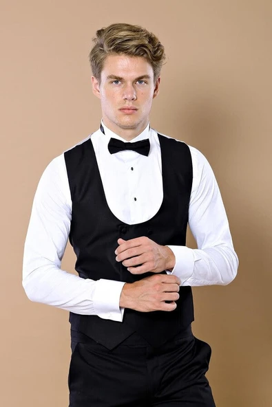 Lacivert Ceketli Siyah Damatlık Takım Elbise | Wessi - Resim 6