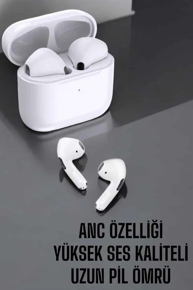 Beyaz Yeni Nesil Pro Bluetooth Kulaklık Yüksek Ses Kaliteli ANC Özelliği ürün görseli 1