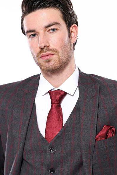 Ekose Füme Slim Fit Erkek Ceket - Wessi - Resim 2