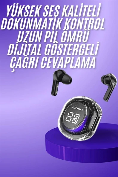 Yeni Nesil Bluetooth Kulaklık Dijital Göstergeli Gaming Dokunmatik 5.3 Kablosuz ürün görseli 1