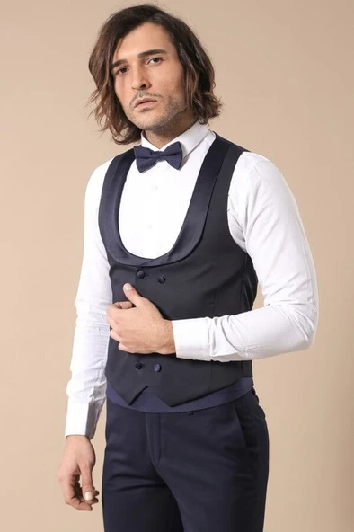 Kombinli Yelekli Siyah Damatlık | Wessi - Resim 5