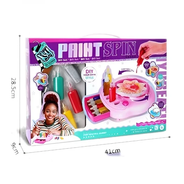 Pilli Döner Zemin Grafiti Boyama Seti Döner Tezgahlı Kız Çocuk Sanat Aktivite Seti - Resim 2